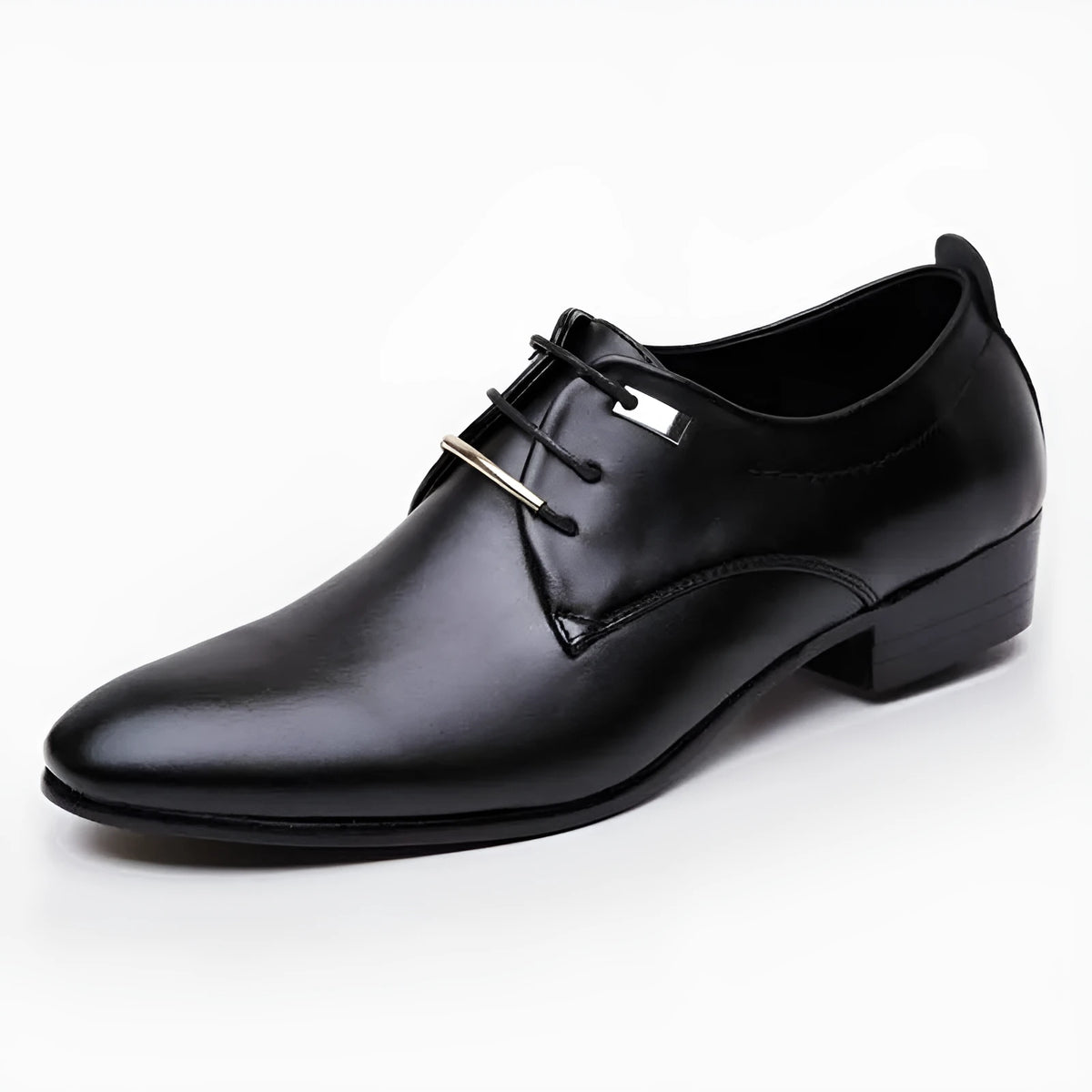 Men's black and brown leather brogue Oxford flats with pointed toe, sizes 38-48, lace-up casual shoes