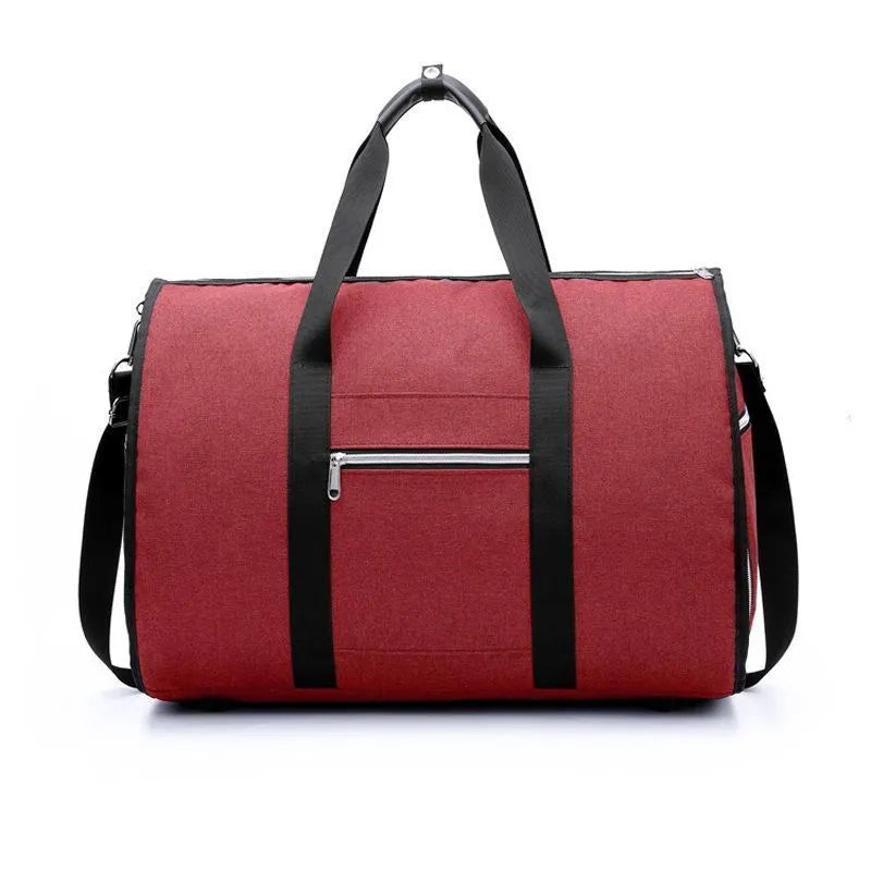 Cylinder travel bag in black with 36-55L capacity, Oxford cloth waterproof construction
