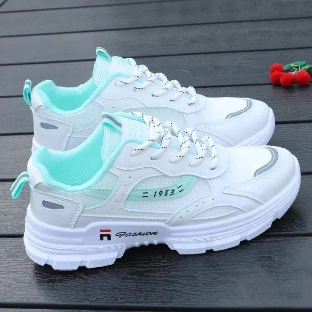 Women's breathable mesh board shoes in white, blue, or pink, high mouth and super high heel, sizes 35-40.