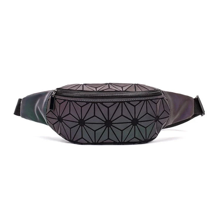 Stylish waist bags in various colors made of premium PU leather with a sleek geometric design, providing hands-free convenience and organization for modern women.