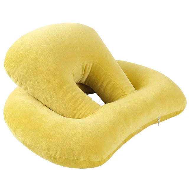 Cozy U-Shaped Neck Pillow with Arm Rest in Various Colors for Relaxing Naps and Travel Support