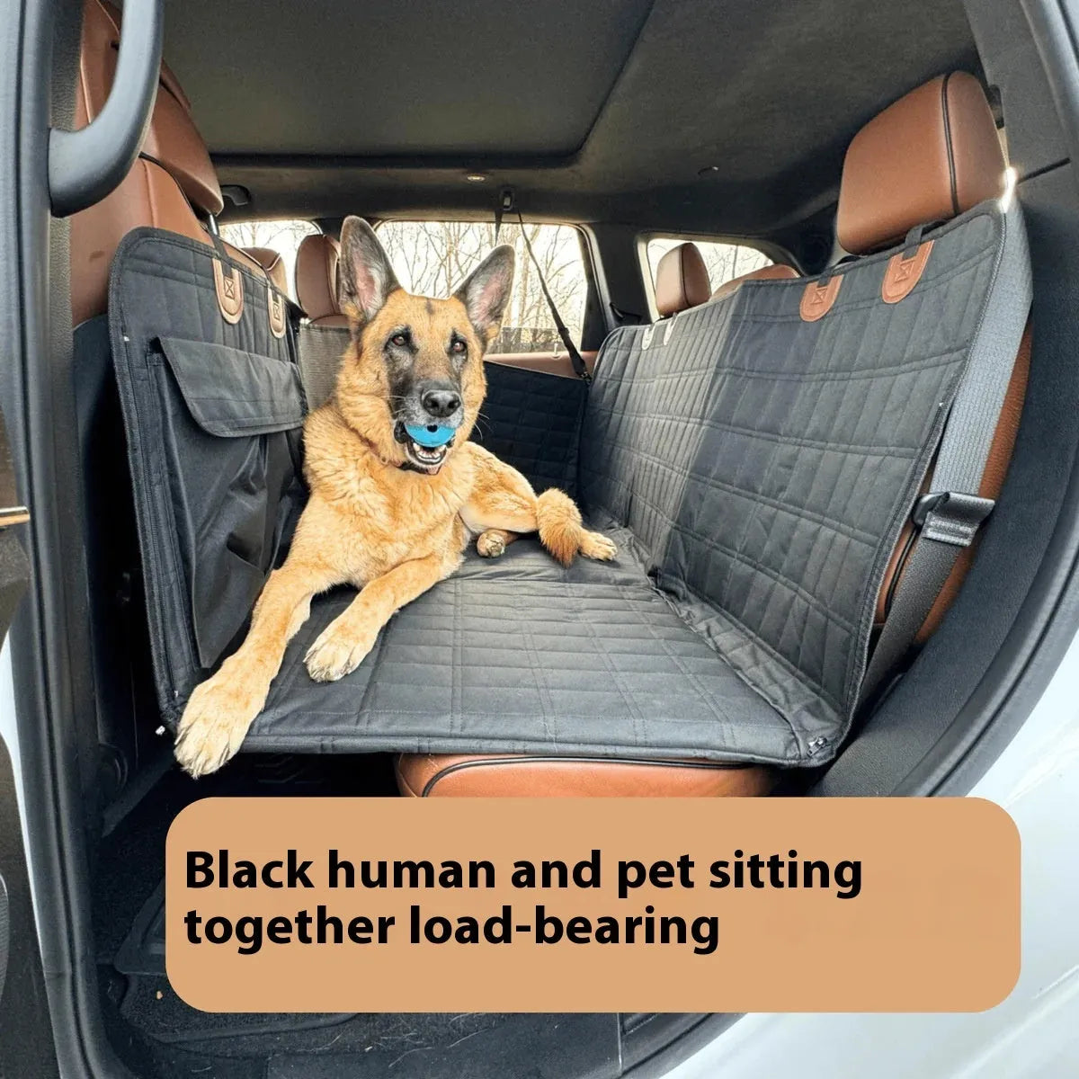 Widened support plate car dog bed rear seat pet pad in gray cationic or black 600D cloth with safety belt