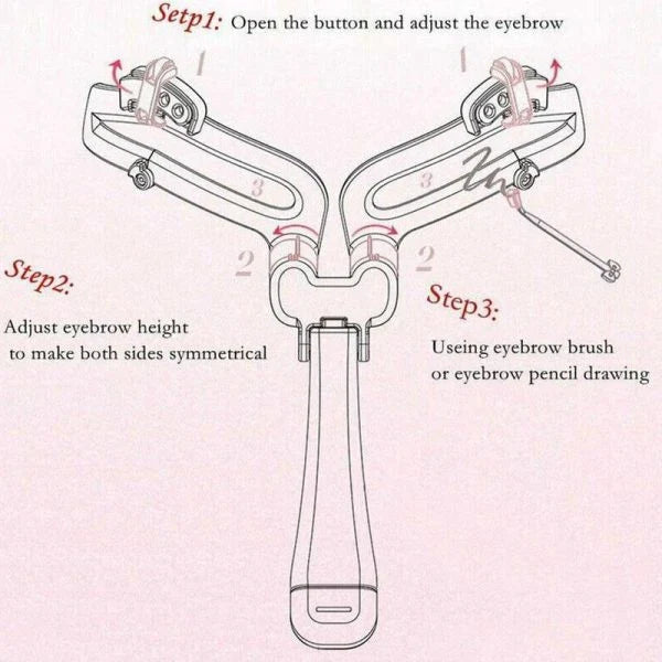 Adjustable eyebrow stencil in white and black colors for creating the perfect brow shape