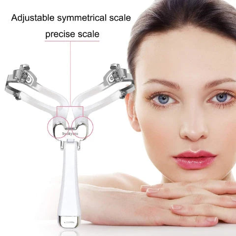Adjustable eyebrow stencil in white and black colors for creating the perfect brow shape