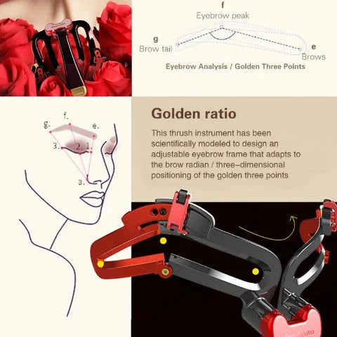 Adjustable eyebrow stencil in white and black colors for creating the perfect brow shape