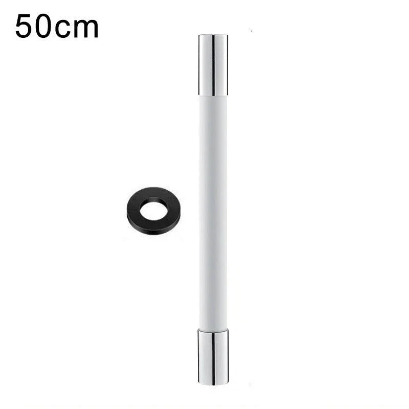 Adjustable bathroom faucet extender with 360-degree rotation for extended reach and flexible positioning