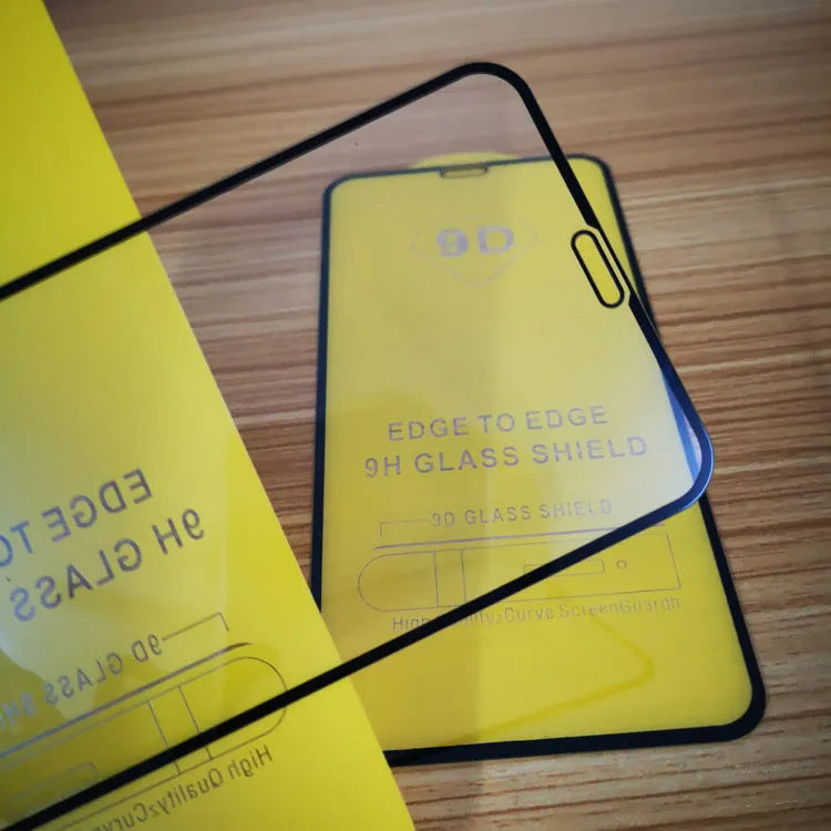 Black tempered glass screen protector for Xiaomi 10 Lite and 11 series phones.