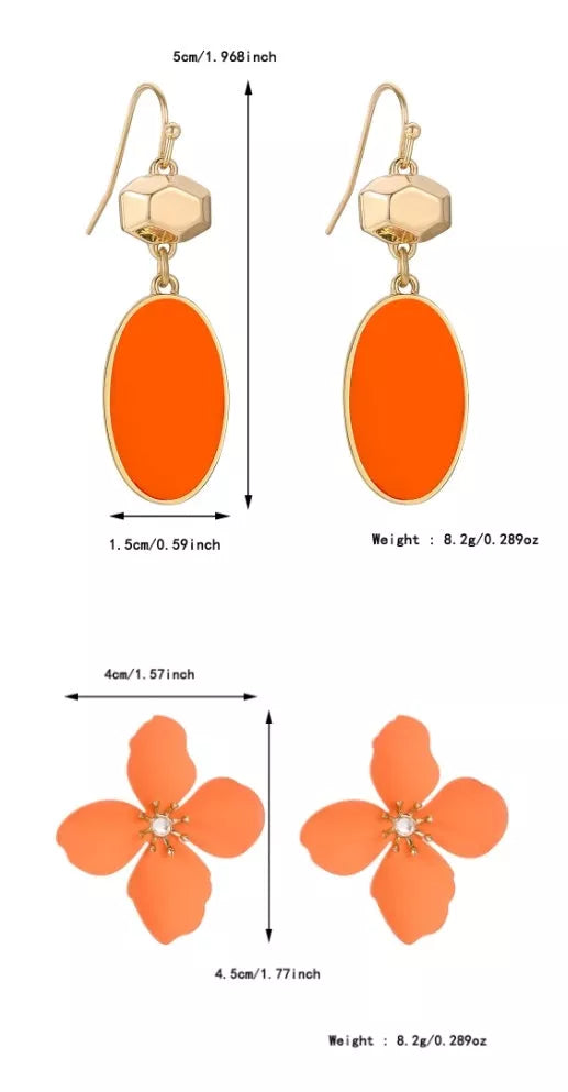 Colorful flower stud earrings for women with durable alloy construction