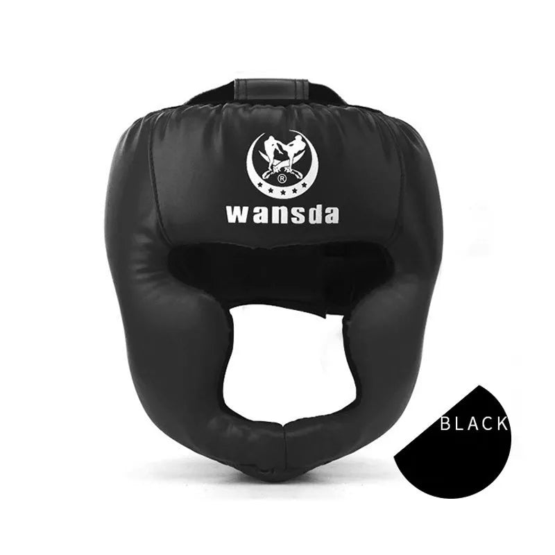 Taekwondo fighting headgear helmet in red, black, or blue for martial arts defense