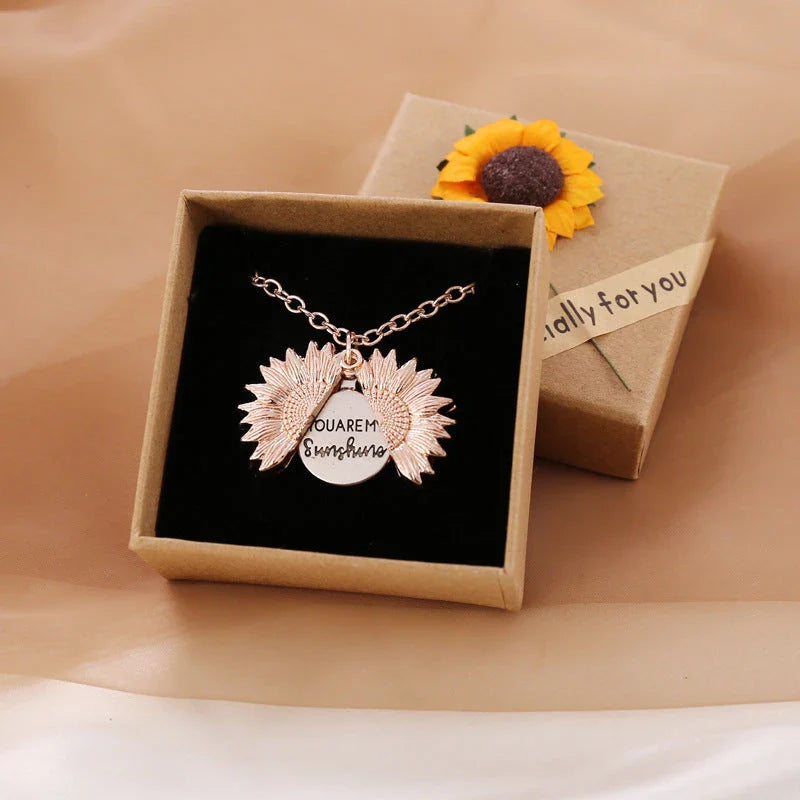 Radiant sunflower charm necklace with adjustable chain for a personalized fit