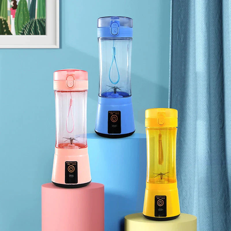 Rechargeable portable blender for making smoothies, shakes, and other on-the-go refreshments
