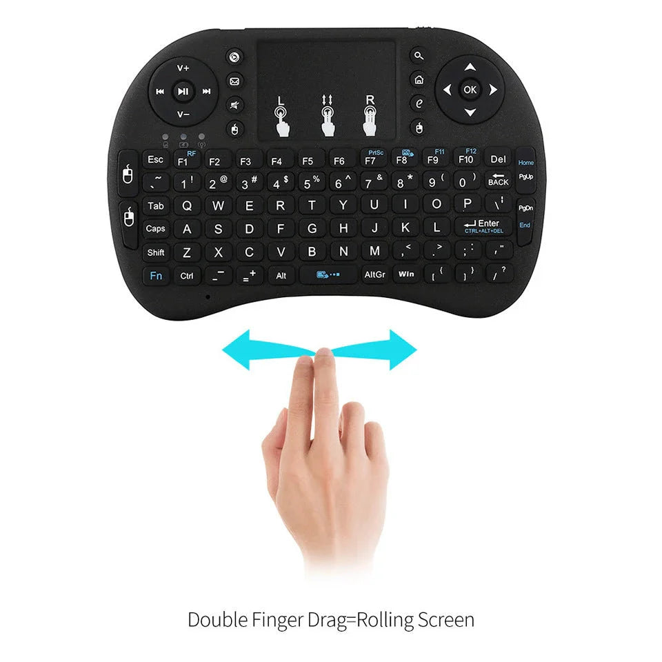 Wireless Smart Keyboard with larger touchpad, dual mouse buttons, and compact design for versatile device control