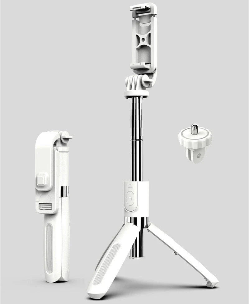 Versatile Bluetooth Selfie Stick compatible with iPhones and Android smartphones, featuring adjustable telescopic design and premium construction