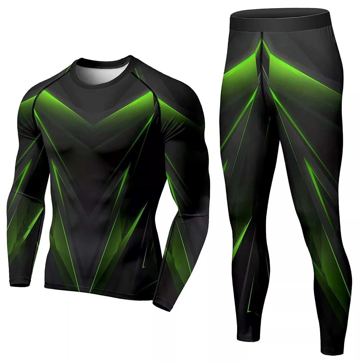 Men's winter compression tracksuit in dazzling colors for running and fitness