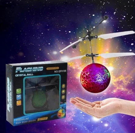 A futuristic LED-powered hovering orb with a dazzling aerial display, captivating both kids and adults.