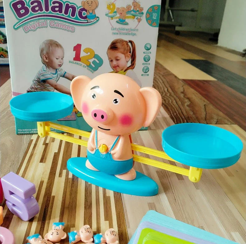 Engaging Educational Balance Toy with colorful animal shapes and digital display for early math learning