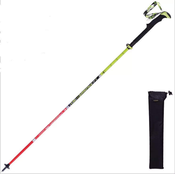 Adjustable Carbon Fiber Trekking Pole in matte black and red options
