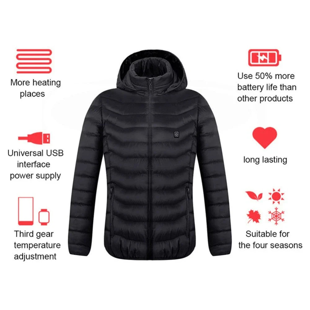 Versatile heated jacket with USB charging for customizable warmth and cozy comfort in any weather