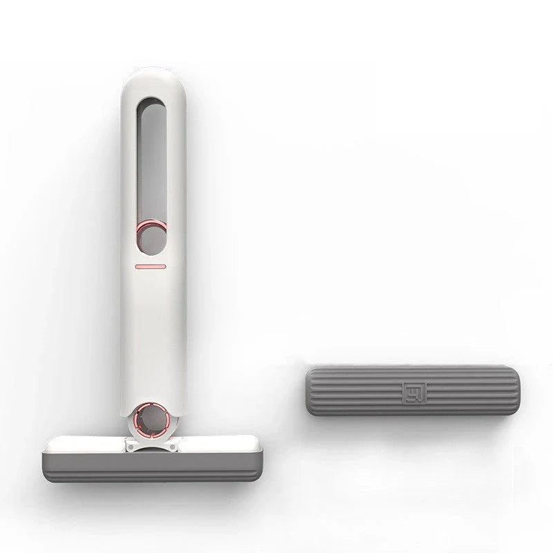 Versatile floor cleaning mop with single-handed squeeze handle, push-pull dehydration mechanism, and biodegradable cotton head
