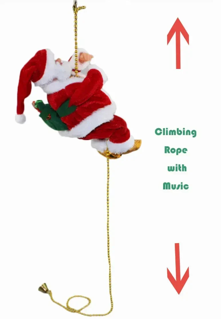 Electric Climbing Santa decoration with ladder climbing and playing Christmas music