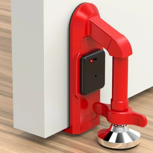Alarm Door Stopper - An industrial-strength security device that prevents unwanted entry and keeps you safe at home or when traveling.