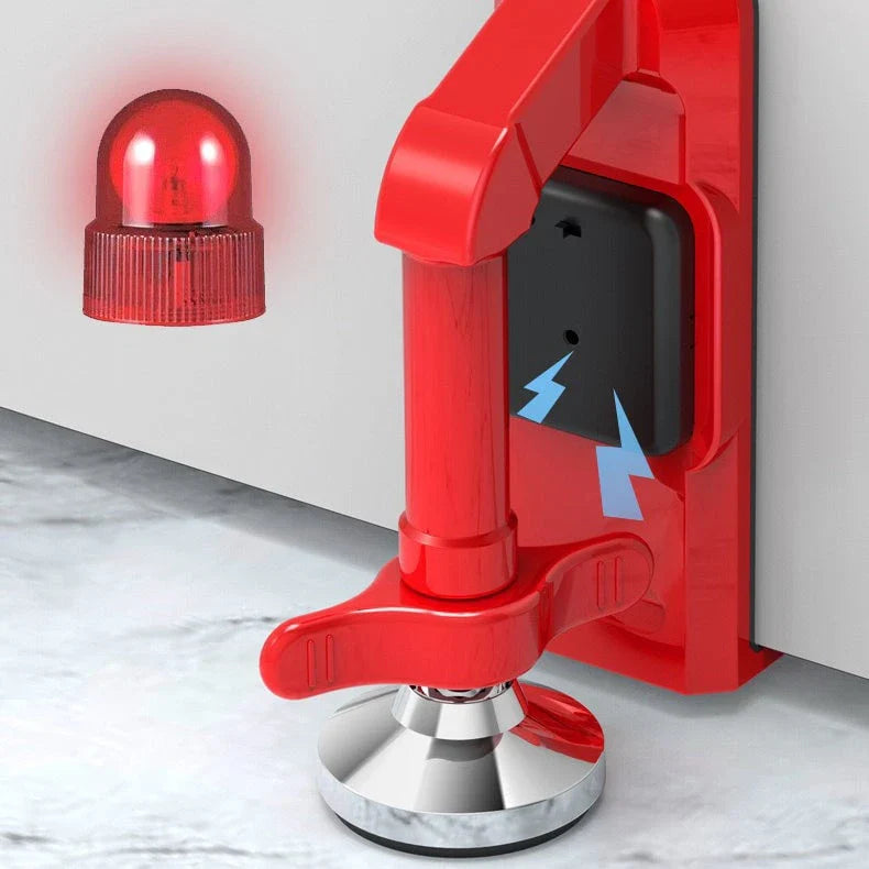 Alarm Door Stopper - An industrial-strength security device that prevents unwanted entry and keeps you safe at home or when traveling.
