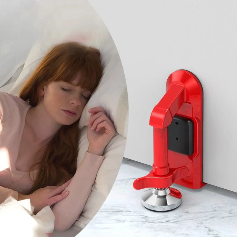 Alarm Door Stopper - An industrial-strength security device that prevents unwanted entry and keeps you safe at home or when traveling.