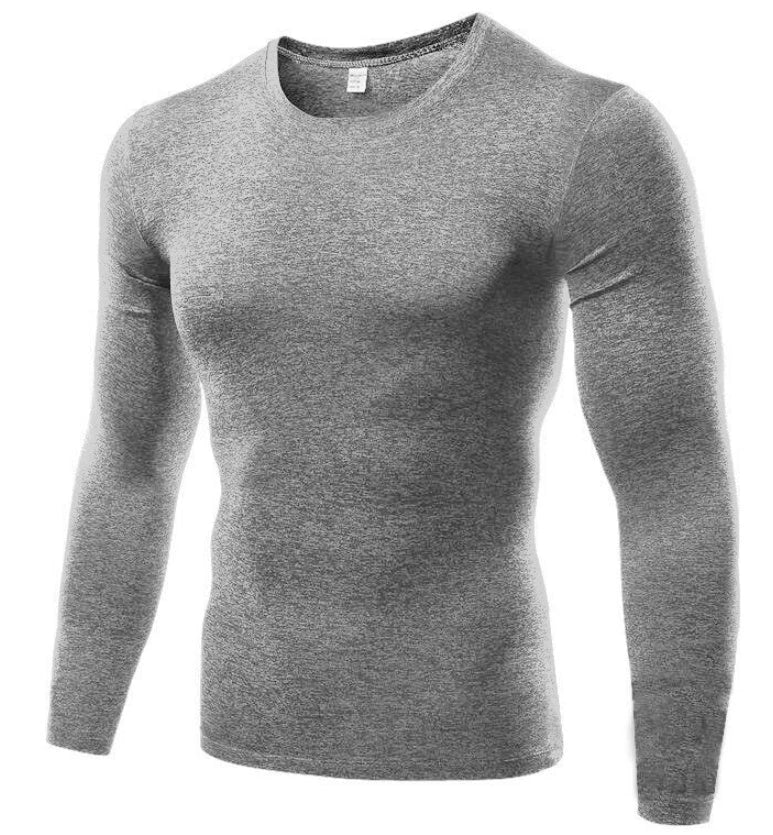 Premium long sleeve compression muscle tee for men, available in multiple colors and sizes