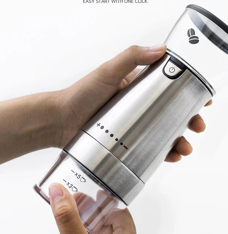 Premium Stainless Steel Electric Coffee Grinder with Adjustable Burr Mill for Freshly Ground Coffee Beans