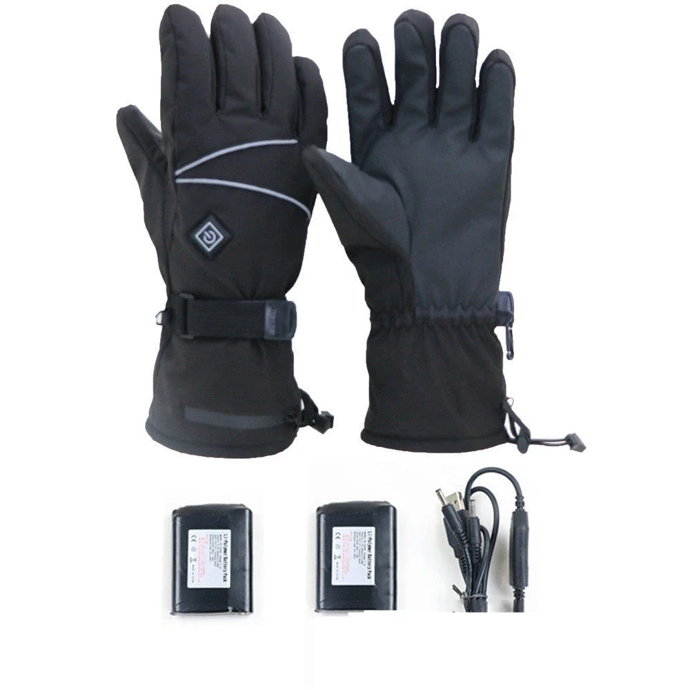 Premium electric heating gloves with three temperature settings, made with high-quality velvet and PU leather for superior warmth and grip.