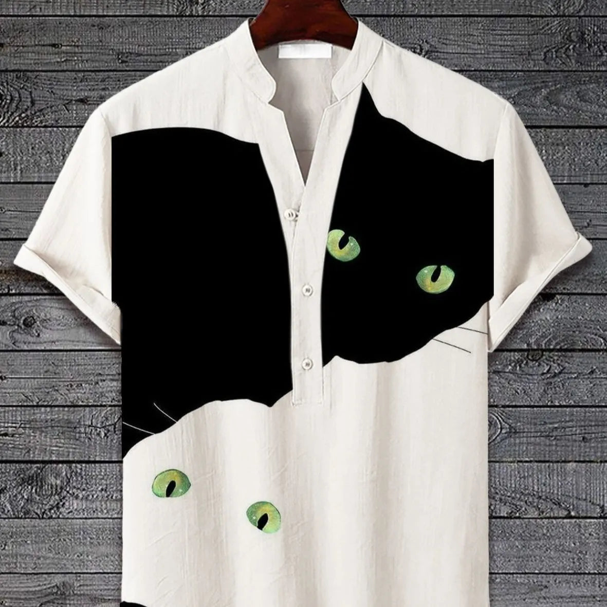 Men's 3D digital animal print short sleeve T-shirt on a hanger, available in multiple colours and sizes up to 5XL.