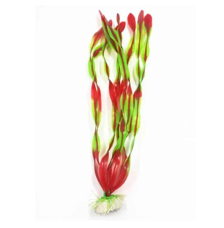 Vibrant and lifelike artificial underwater plants decorating an aquarium, creating a serene and natural-looking underwater environment.