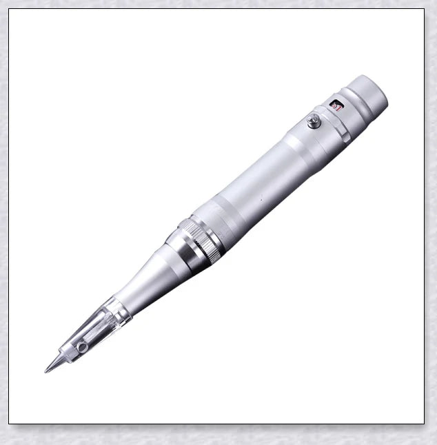 Professional wireless permanent makeup machine pen in various colors, including rose gold, black, blue, yellow, red, silver, and brown