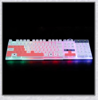 Wireless gaming keyboard and mouse set with RGB backlight and ergonomic design for PC gamers