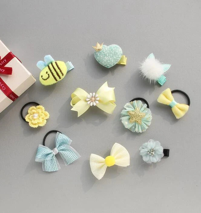 Colorful and stylish hair accessories for dogs, including bows and clips in various shades to complement your furry friend's unique personality.