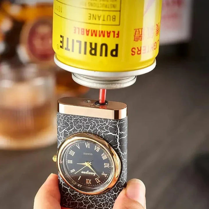 Premium dual-flame metal lighter with a distinctive crocodile head design, providing both style and functionality for outdoor and indoor use.