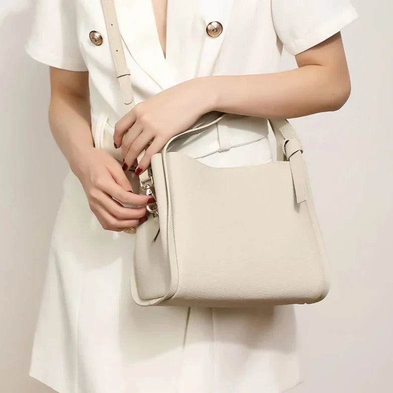 Trendha Soft Leather Shoulder Bag for Women in Gray with Complementary Stylish Scarf