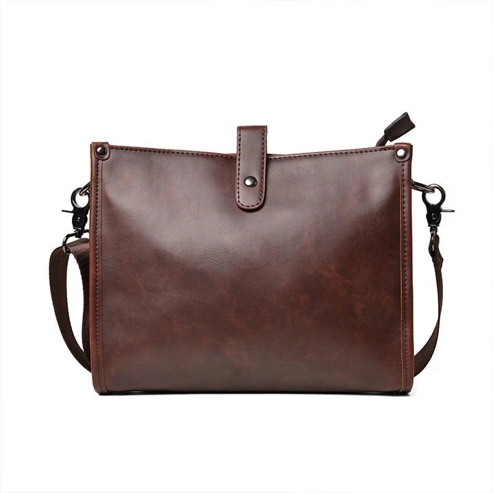 Stylish Men's Shoulder Messenger Bag with Korean-inspired Design, Crafted from Durable PU Leather
