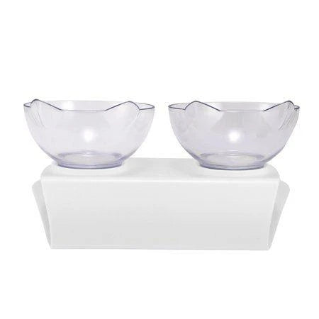 Ergonomic Non-Slip Cat Bowls with Raised Stand in Gray and Black colors
