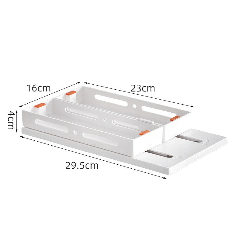 Under-Sink Drawer Spice Rack with Pull-Out Design and Adjustable Shelves for Organized Kitchen Storage