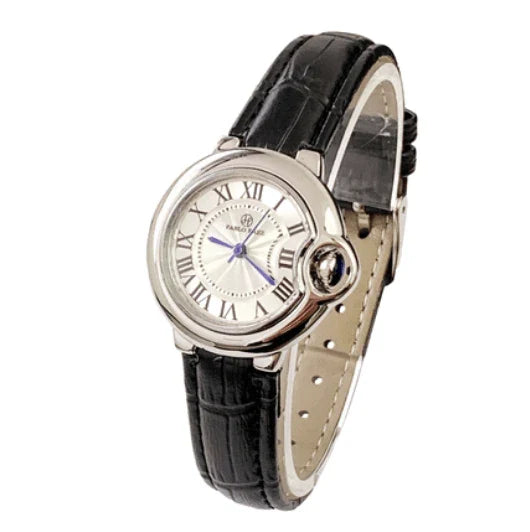 Stainless steel men's watch with large dial, calendar function, and adjustable band