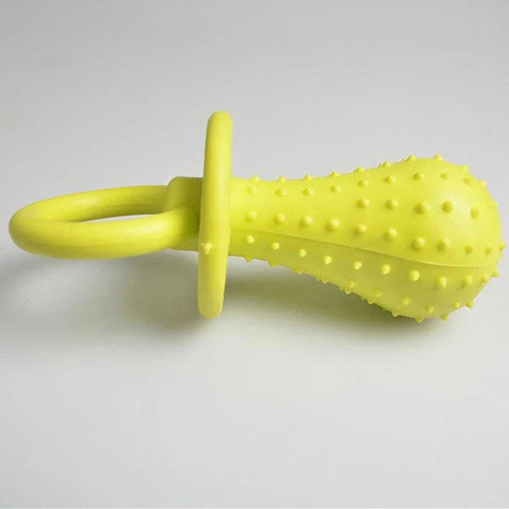 Premium chew toy for dogs made of durable rubber in a unique dummy design to satisfy your furry friend's natural chewing needs
