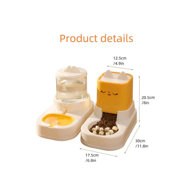 Automatic Pet Water Feeder and Food Container for Cats and Dogs - Hassle-Free Hydration and Nutrition