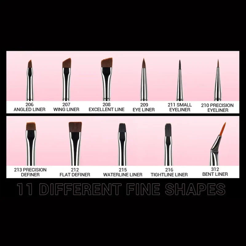 11-Piece Precision Eyeliner Brush Set with Diverse Brushes for Flawless Eye Makeup Application