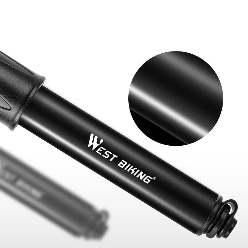 Compact and powerful air pump for inflating bicycle tires and basketballs up to 100 PSI