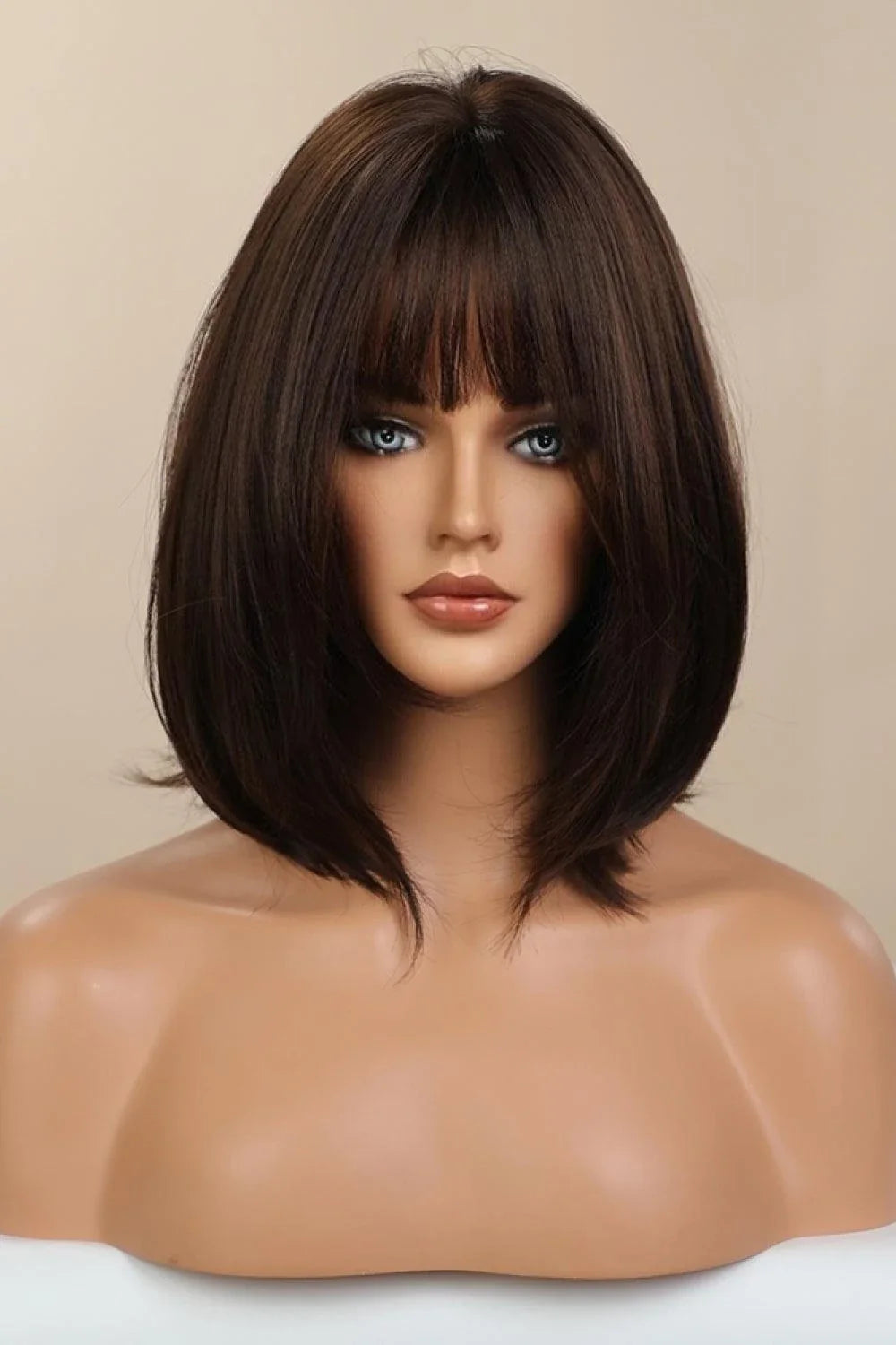 Luxurious Bobo synthetic wig with heat-resistant design, showcasing a soft wave texture and comfortable cap