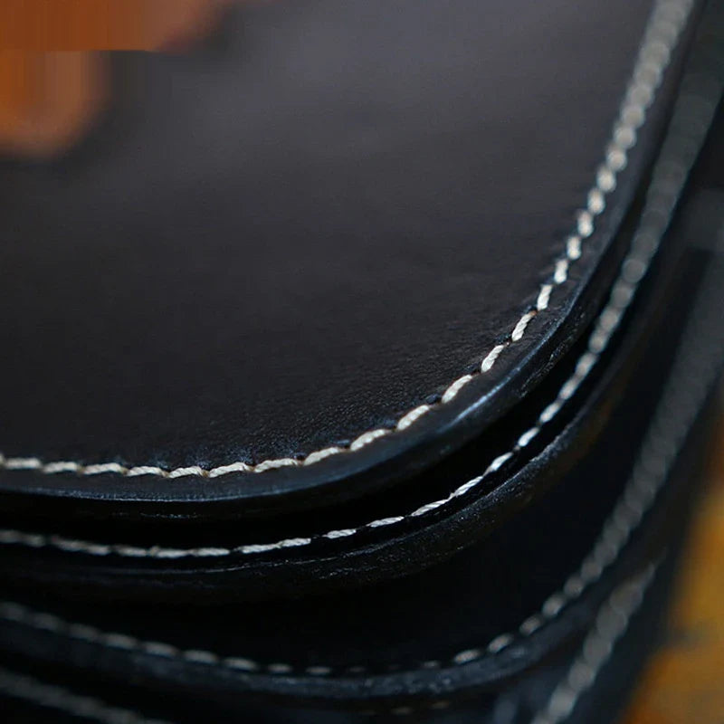 Premium personalized leather wallet with stylish cloth exterior, featuring multiple card slots, coin pocket, and roomy main compartment for organized storage.