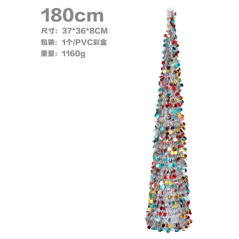 Colorful Retractable Folding Christmas Tree Decorative Ornaments for Festive Holiday Decor