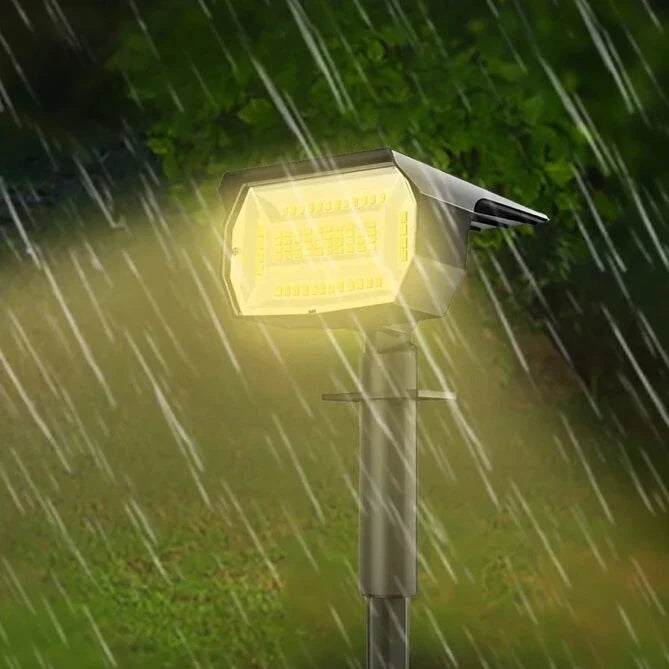 Outdoor Solar Landscape Spotlights with multiple LED options and lighting modes for customizable ambiance in gardens, pathways, and patios