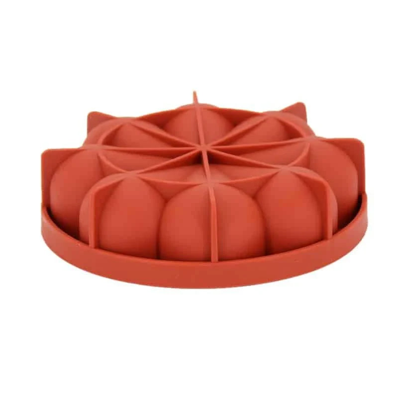 Silicone Flower Cake Mold in various colors, with a durable and eco-friendly design for convenient baking